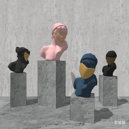欧式头像摆件丨