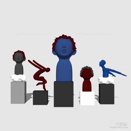 人物雕塑摆件丨