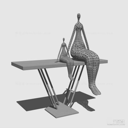 现代镂空抽象人物雕塑摆件丨