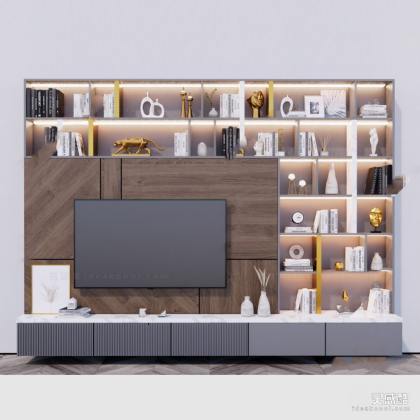 现代电视背景墙丨