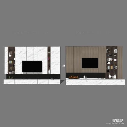 现代电视背景墙丨