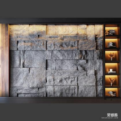 石头背景墙丨