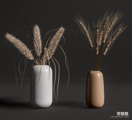 陶瓷花瓶枯草装饰丨