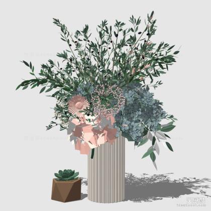 花瓶插花绿植丨