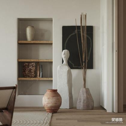 陶罐陶瓷器皿 抽象人物装饰摆件丨