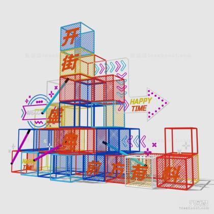 国潮风商业美陈 LOGO展示牌丨