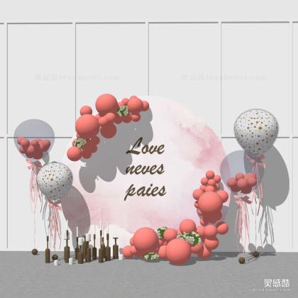 婚礼美陈装饰 气球 烛台丨