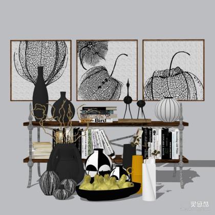 花瓶水果挂画装饰摆件丨