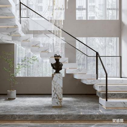现代别墅楼梯间丨