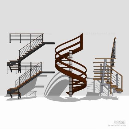 现代旋转楼梯 扶梯丨