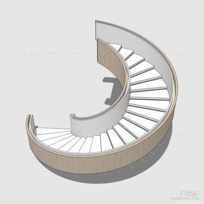 现代风格木质灯带旋转楼梯  别墅楼梯 办公室楼梯 LOFT旋转楼梯丨