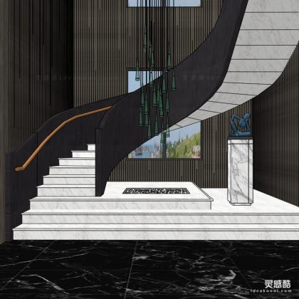 现代轻奢螺旋旋转楼梯丨