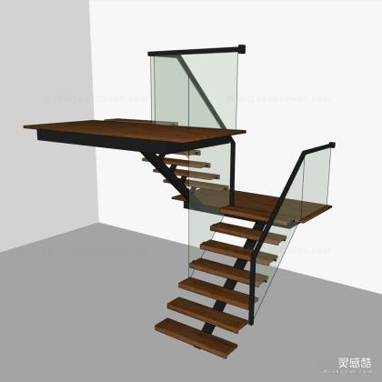 现代实木楼梯丨