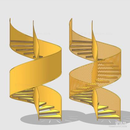工业风铁艺旋转楼梯丨