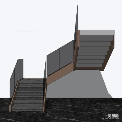 现代转角玻璃楼梯丨