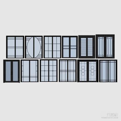 室内门组合 玻璃门丨