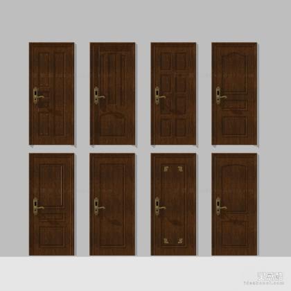 欧式美式实木入户门 单开门 木门组合丨