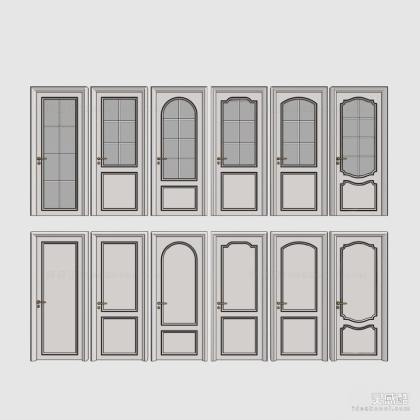 简欧欧式玻璃房门 厨卫门 单开门组合丨