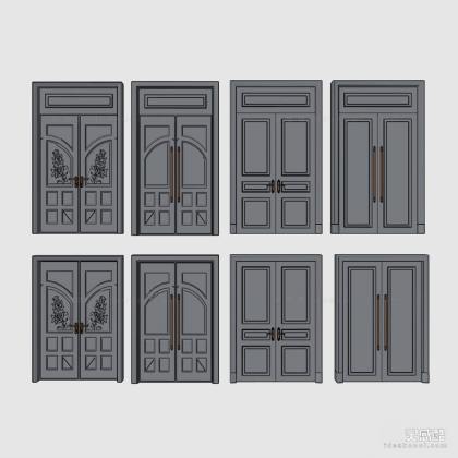 简欧入户双开防盗门 双开门组合丨