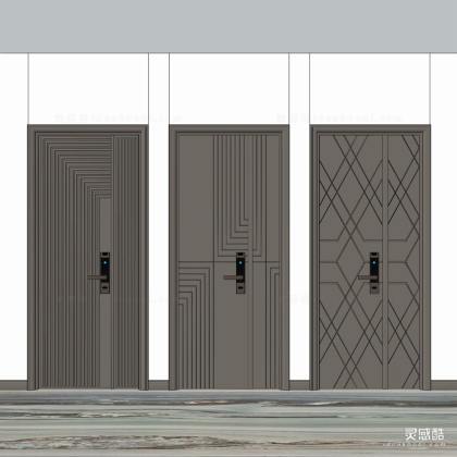 现代入户门 密码门锁 单开门组合丨