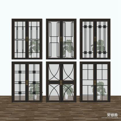 现代推拉门 隔断门 玻璃推拉门组合丨