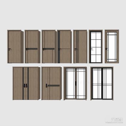 现代单开门 双开门 子母门 玻璃门推拉门组合丨