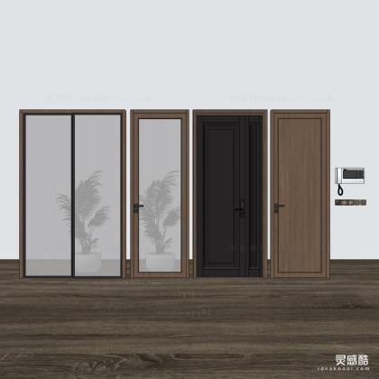 现代平开门 单开门 子母门 木门推拉门组合丨