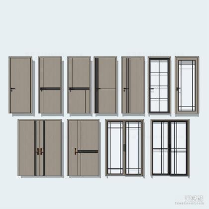 现代木门房门 玻璃推拉门 单开门 双开门 子母门组合丨