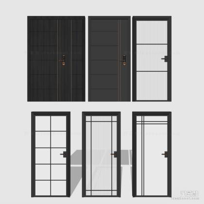 现代防盗门 单开玻璃门 子母门 单开门组合丨