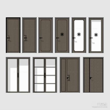 新中式门 单开门 双开门 玻璃门组合丨