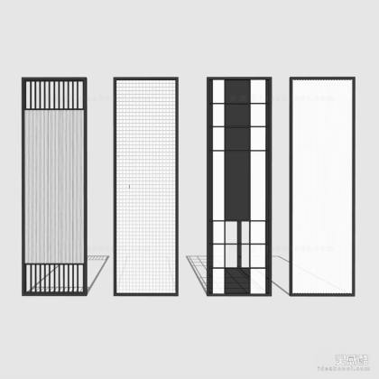 现代玻璃屏风隔断丨