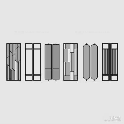 现代玻璃屏风隔断丨