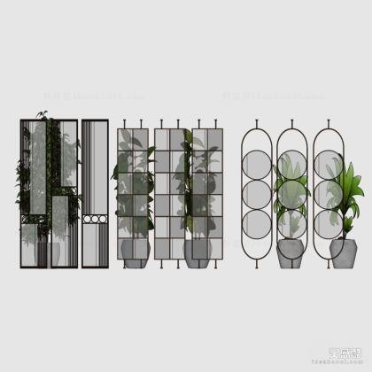 现代玻璃屏风隔断丨