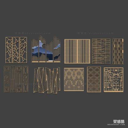 中式屏风隔断组合丨