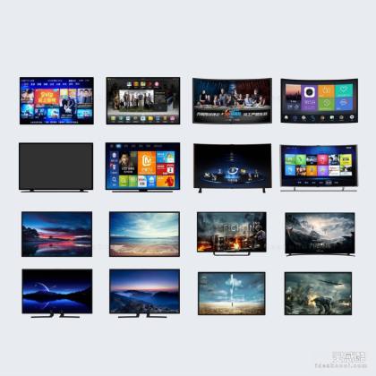 现代曲面曲屏电视机丨