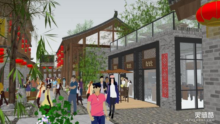 中式商业街景观丨