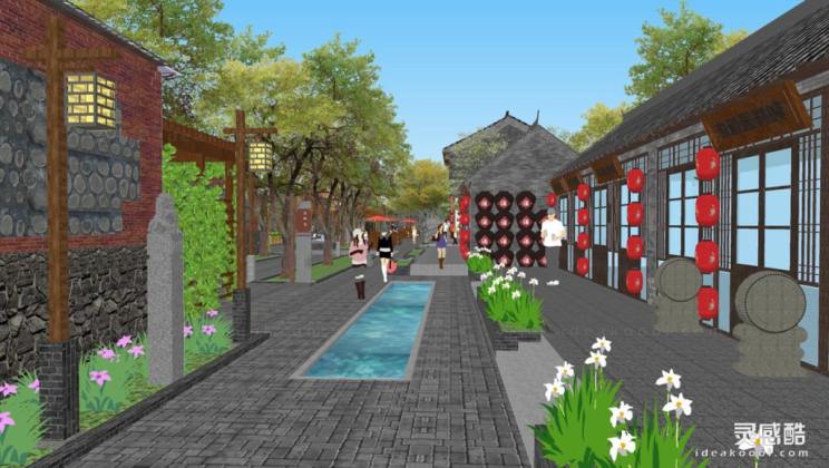 中式商业景观 商业街丨