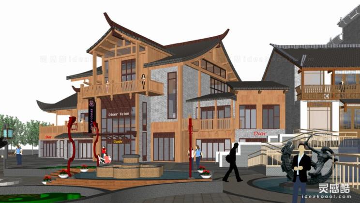 中式商业景观 中式建筑丨