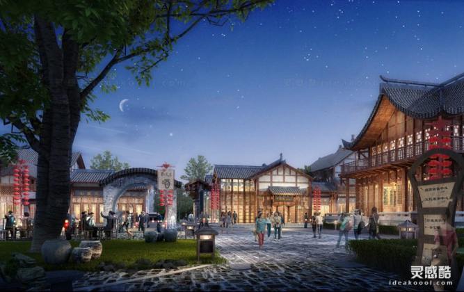 中式商业景观 中式建筑丨