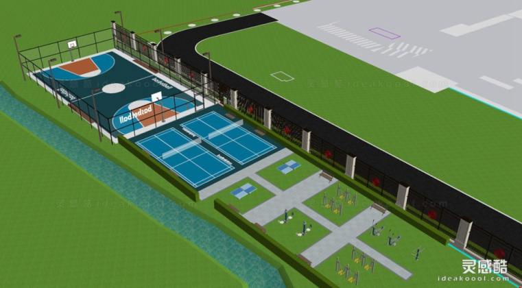 篮球场 羽毛球场 体育健身场地丨