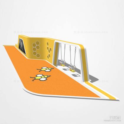 儿童互动景墙 秋千丨