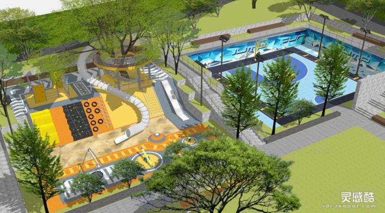 儿童活动场地 篮球场丨