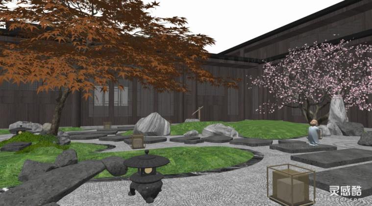 日式枯山水庭院景观丨