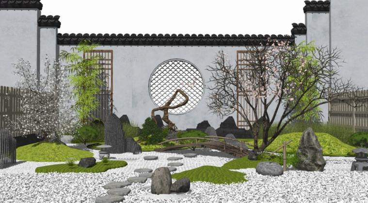 日式枯山水庭院景观丨