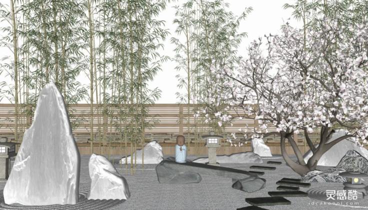 日式枯山水庭院景观丨