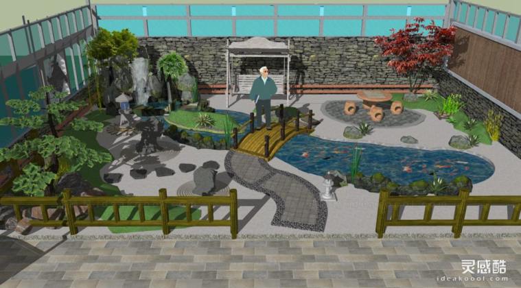 日式枯山水庭院花园景观丨