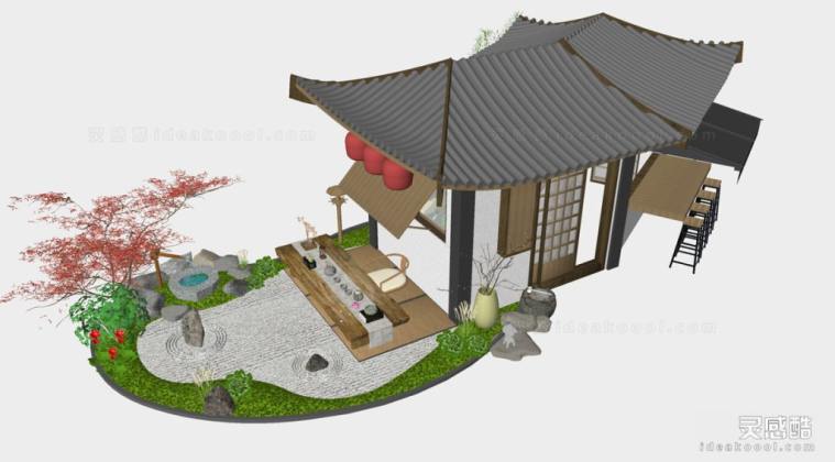 日式枯山水庭院花园景观丨