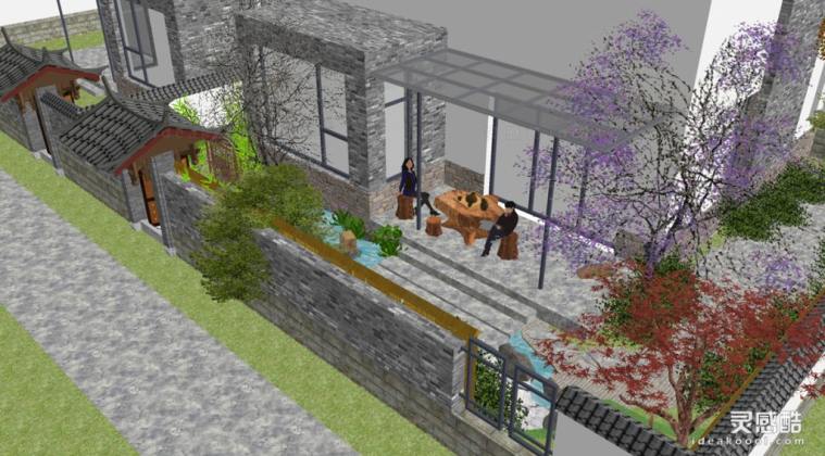 日式枯山水庭院花园景观丨