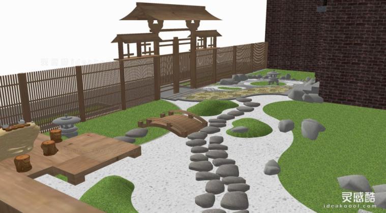 日式枯山水庭院花园景观丨