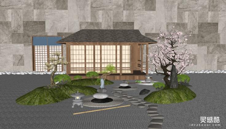 日式枯山水庭院花园景观丨